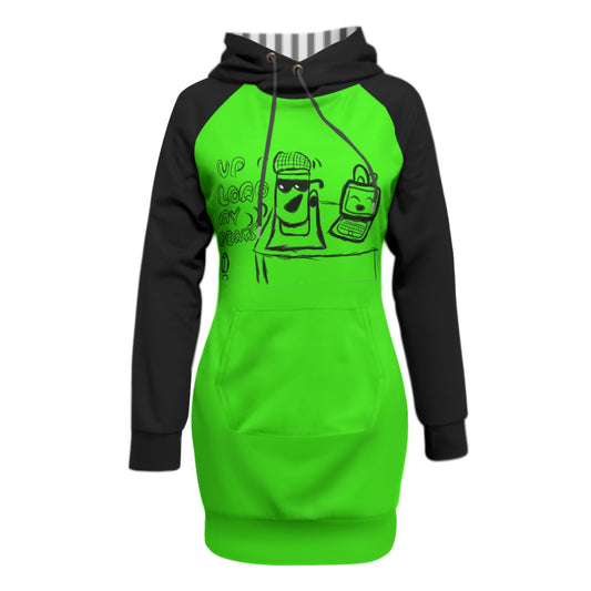 Upload My Beats Women's Pullover Hoodie With Raglan Sleeve