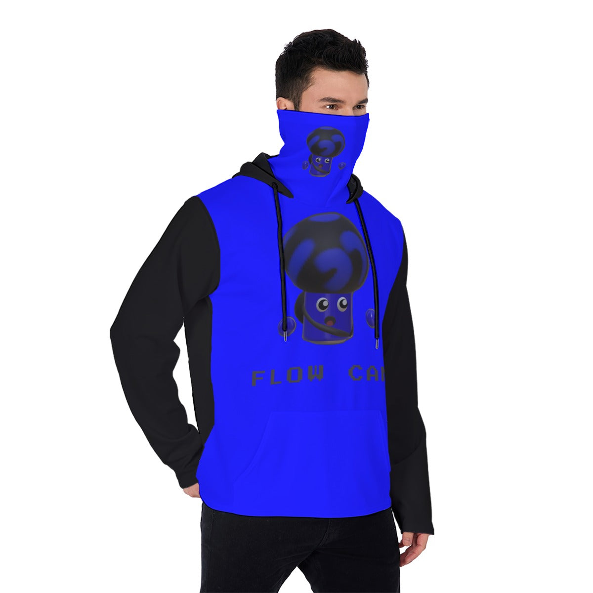 FLOW CAN Video Game Character Men's Heavy Fleece Hoodie With Mask