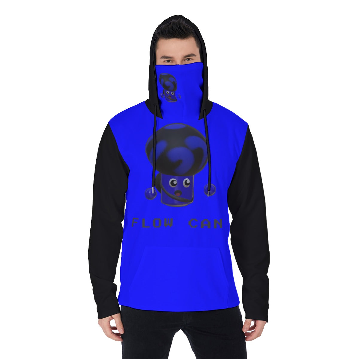 FLOW CAN Video Game Character Men's Heavy Fleece Hoodie With Mask