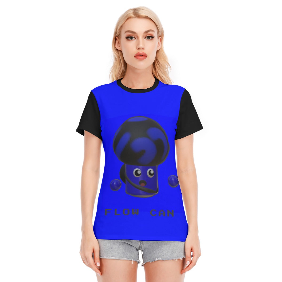 Flow Can Video Game Character Women's Round Neck T-Shirt