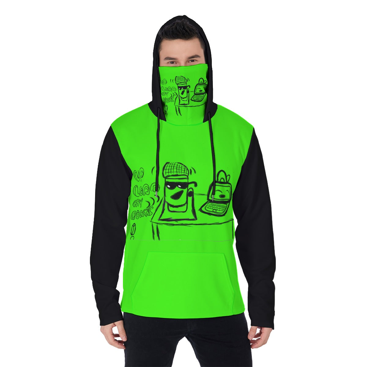 Upload My Beats Men's Pullover Hoodie With Mask