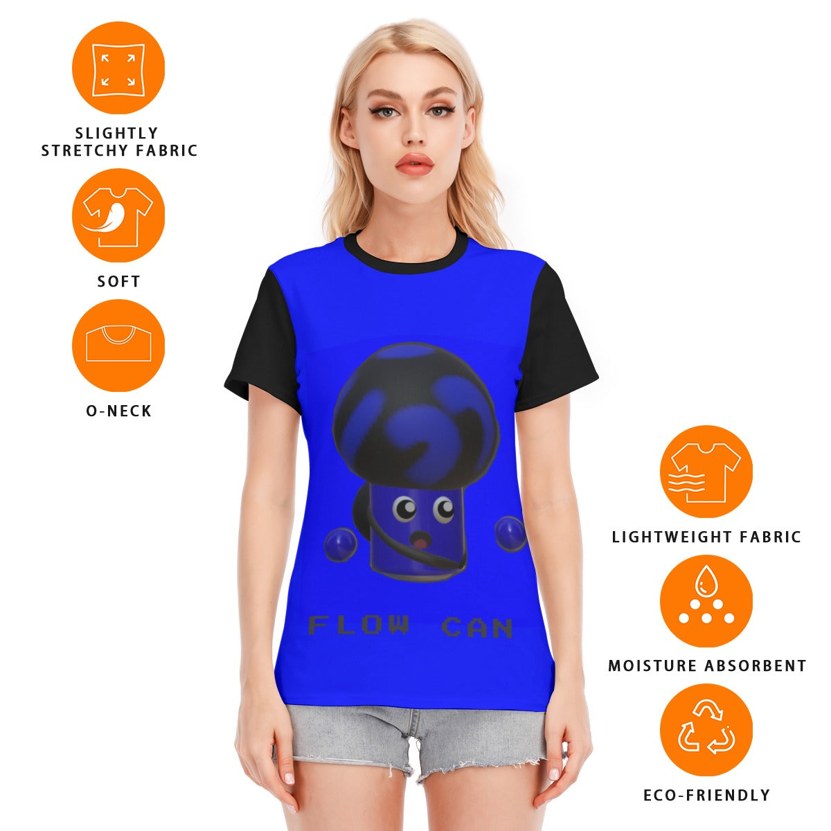 Flow Can Video Game Character Women's Round Neck T-Shirt