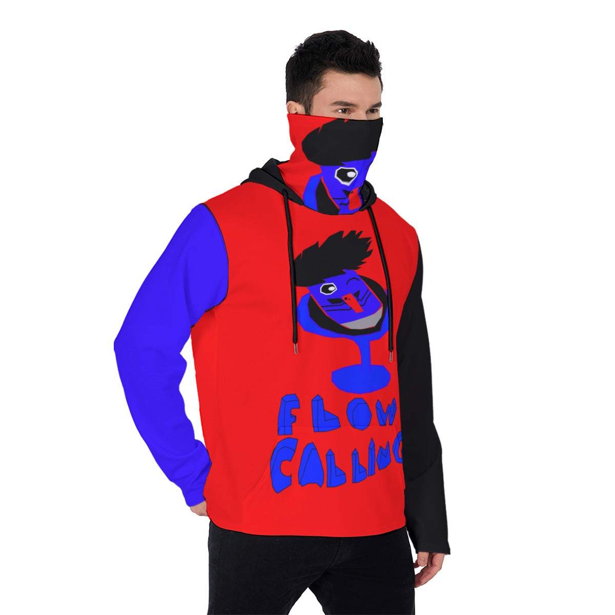 Flow Calling Men's Heavy Fleece Hoodie With Mask