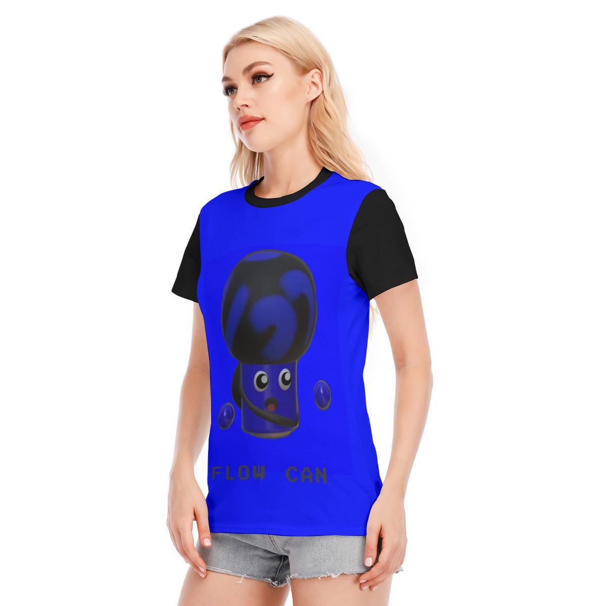 Flow Can Video Game Character Women's Round Neck T-Shirt