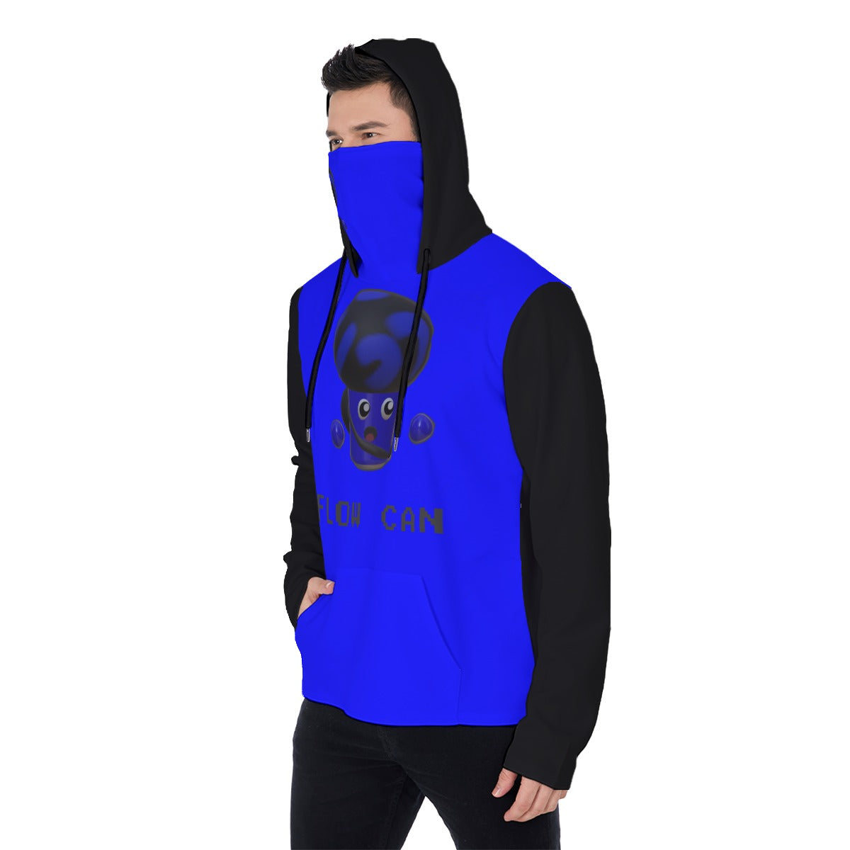 FLOW CAN Video Game Character Men's Heavy Fleece Hoodie With Mask